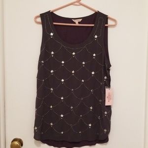 Juicy Couture Gray Sleeveless Blouse w/Sequins L